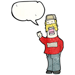 cartoon mechanic talking repairs