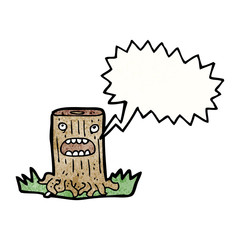 tree stump cartoon character