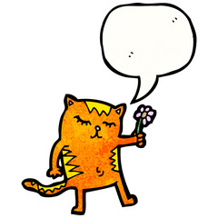 cartoon cat with speech bubble