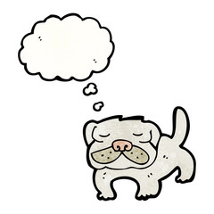 cartoon dog with thought bubble