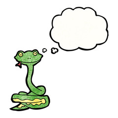 cartoon snake with thought bubble