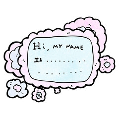 cartoon name tag