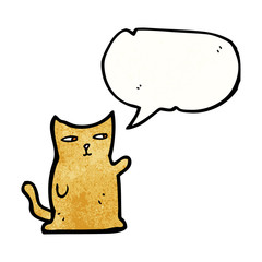 cartoon cat with speech bubble