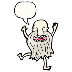 cartoon naked old man dancing