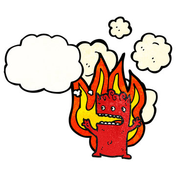 cartoon flaming little devil