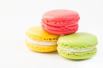 Colorful macaroon stack isolated on white background
