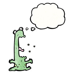 cartoon frog with thought bubble