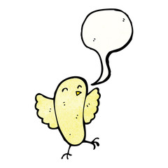 cartoon bird with speech bubble