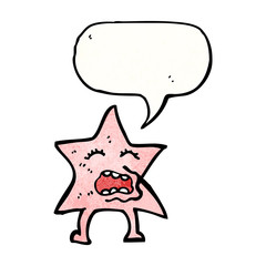 cartoon pink star character