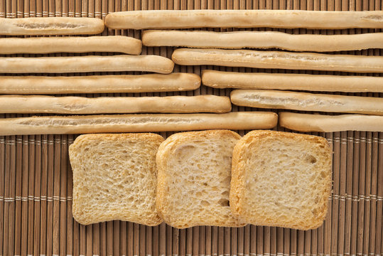 breadsticks and toasts