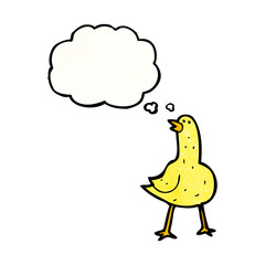 bird with thought bubble cartoon