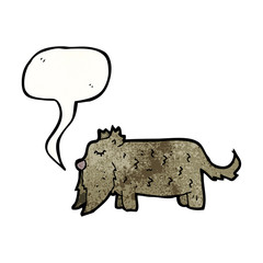 cartoon little dog with speech bubble