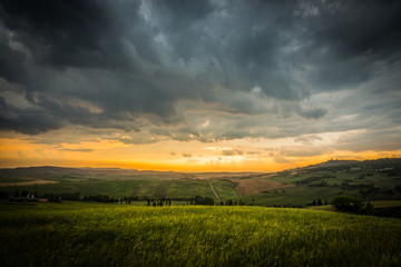 summer landscape of Tuscany, Italy.
