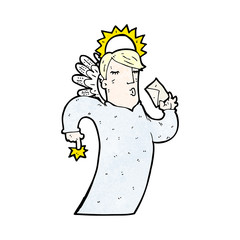 cartoon angel with letter
