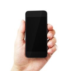 hand with empty cell phone