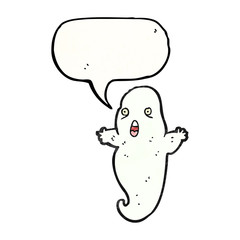 cartoon ghost with speech bubble