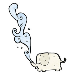 cute elephant squirting water