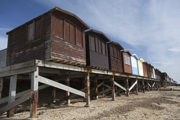Fototapeta na wymiar Beach Huts, Frinton, Essex, England
