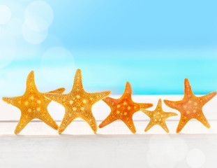 Starfish on the summer beach