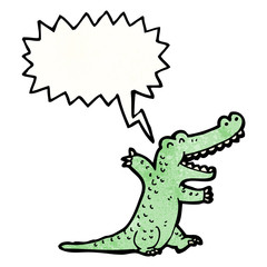 Naklejka premium shouting crocodile cartoon