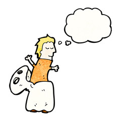 cartoon man in ghost costume