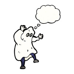 cartoon man in ghost costume