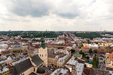 Naklejka na ściany i meble View of old small city Lviv