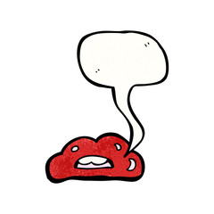 cartoon lips with speech bubble