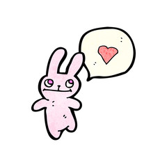 pink rabbbit with love heart