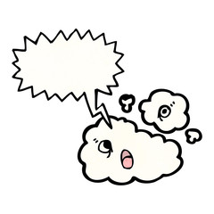 cartoon cloud with speech bubble