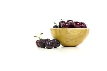 Isolated bowl with cherries
