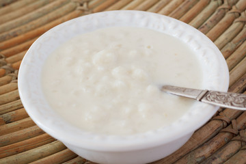 Brazilian dessert canjica of white corn