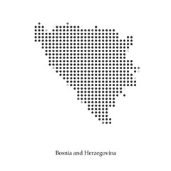 Dotted map of Bosnia and Herzegovina 