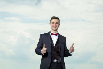 Smiling man in formal suit