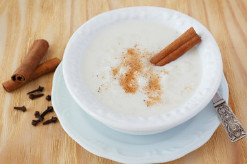 Brazilian dessert canjica of white corn
