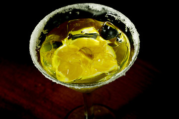 Glass with cocktail closeup
