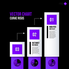 Chart layout with vertical elements. EPS10 vector template