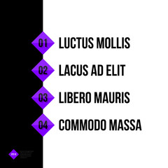 Menu template with horizontal options/banners. EPS10 vector template