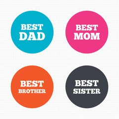 Best mom and dad, brother, sister icons.