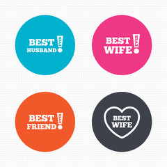 Best wife, husband and friend icons.
