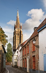 Fototapeta premium Church of Our Lady in Bruges. Flanders. Belgium