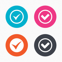 Check signs. Checkbox confirm icons.