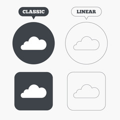 Cloud sign icon. Data storage symbol.
