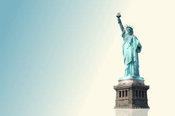 Fototapeta premium Statue of Liberty light colored background