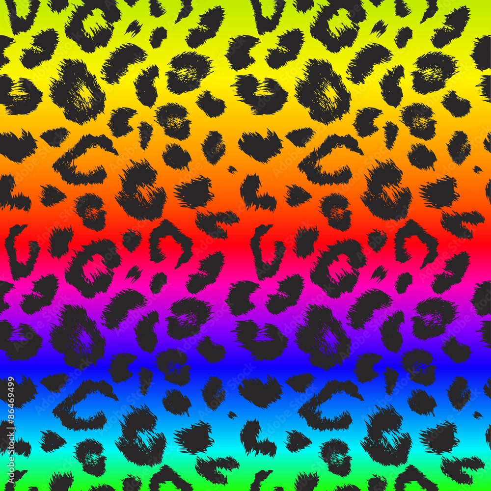 Poster Leopard print pattern. Repeating seamless vector animal
