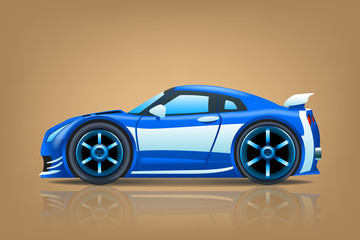Obraz na płótnie Canvas sportcar blue