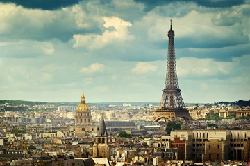 Kussenhoes Uitzicht op de Eiffeltoren, Parijs, Frankrijk © Iakov Kalinin