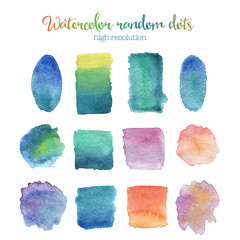 Watercolor colored random dots set