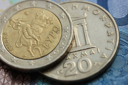 Greek and euro money