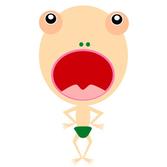 cute frog surprise face vector cartoon